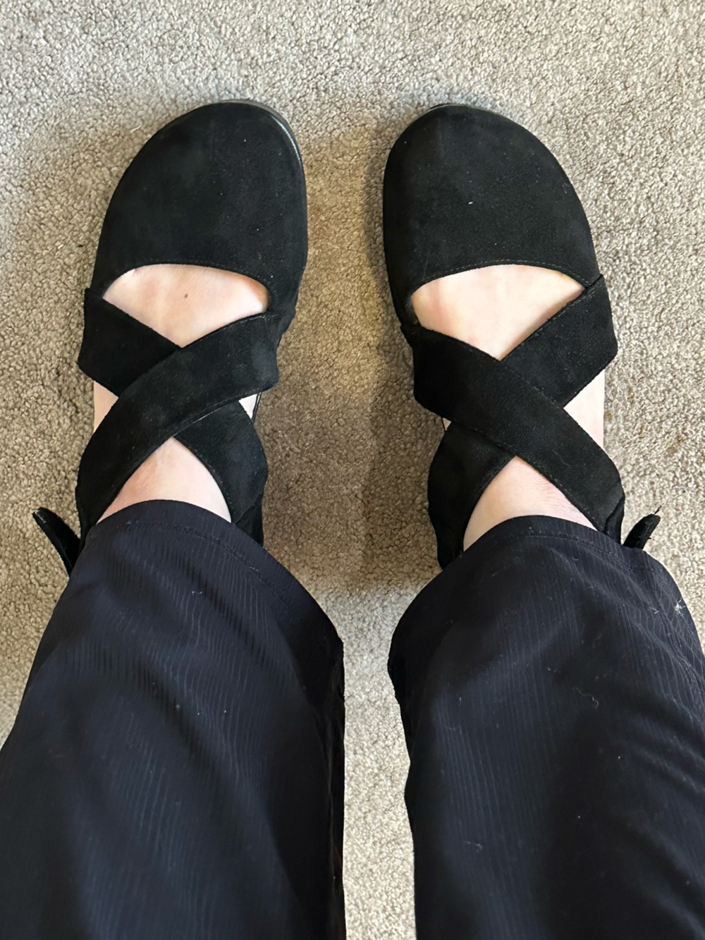 Corkys Case Closed Black Suede Fabric Crisscross Shoes 11